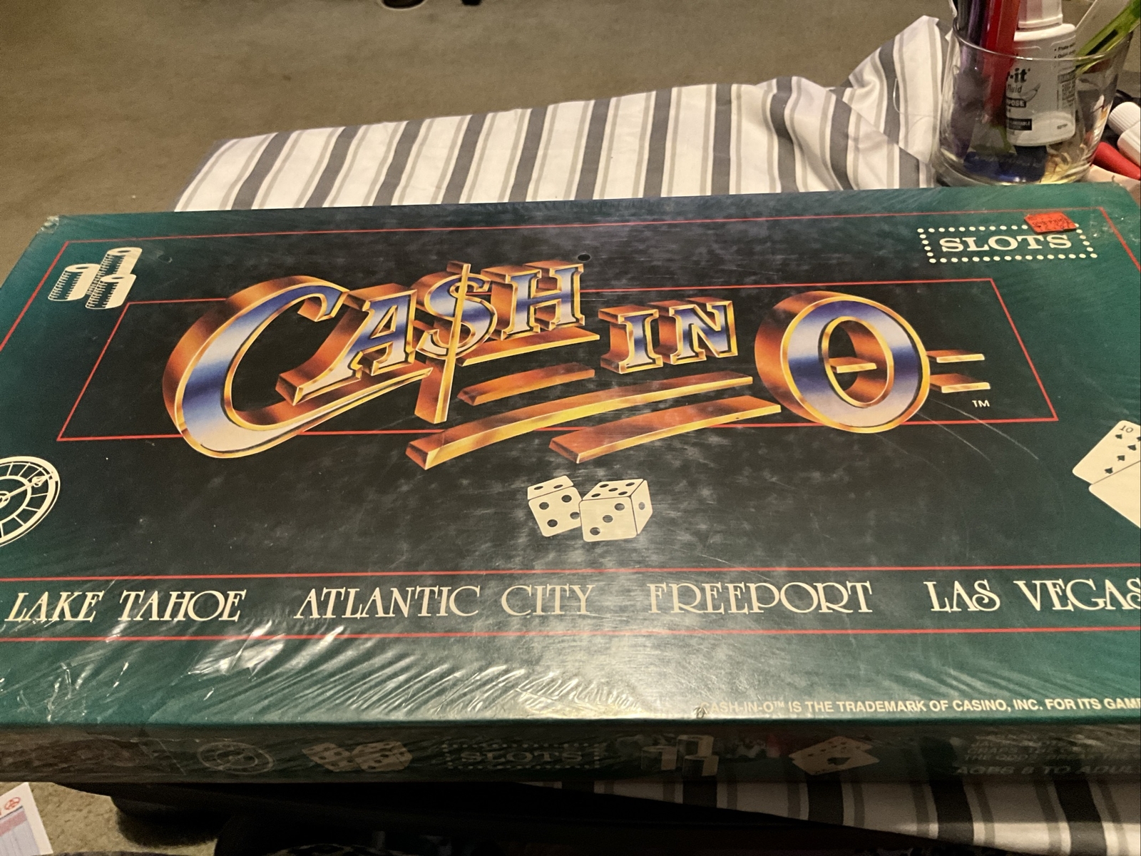 Ca$h In O Slots Board Game 1987 New Sealed 8 & UP FAST PACE GAME SLOTS, VINTAGE