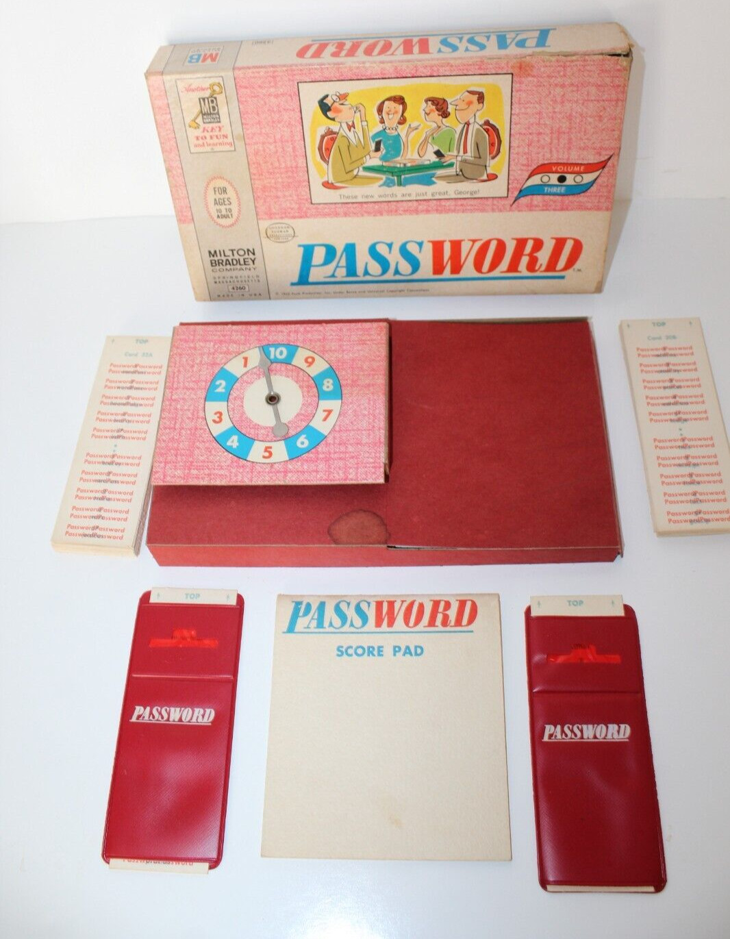 1963 Password Game 4260 Volume Three Milton Bradley Vintage Board Game Retro