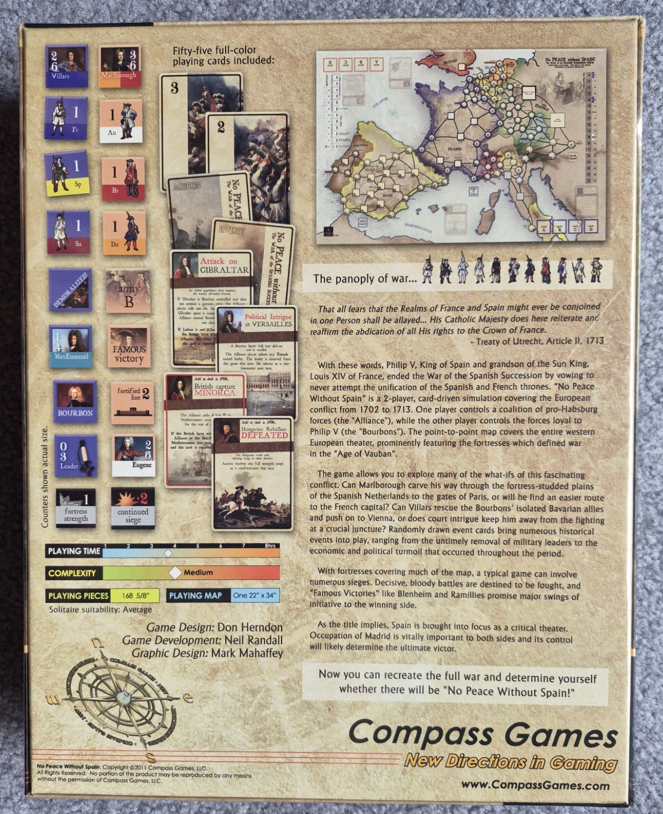 Compass Games – No Peace without Spain! – 1st Ed. 2011 PN 1010 New in Shrinkwrap
