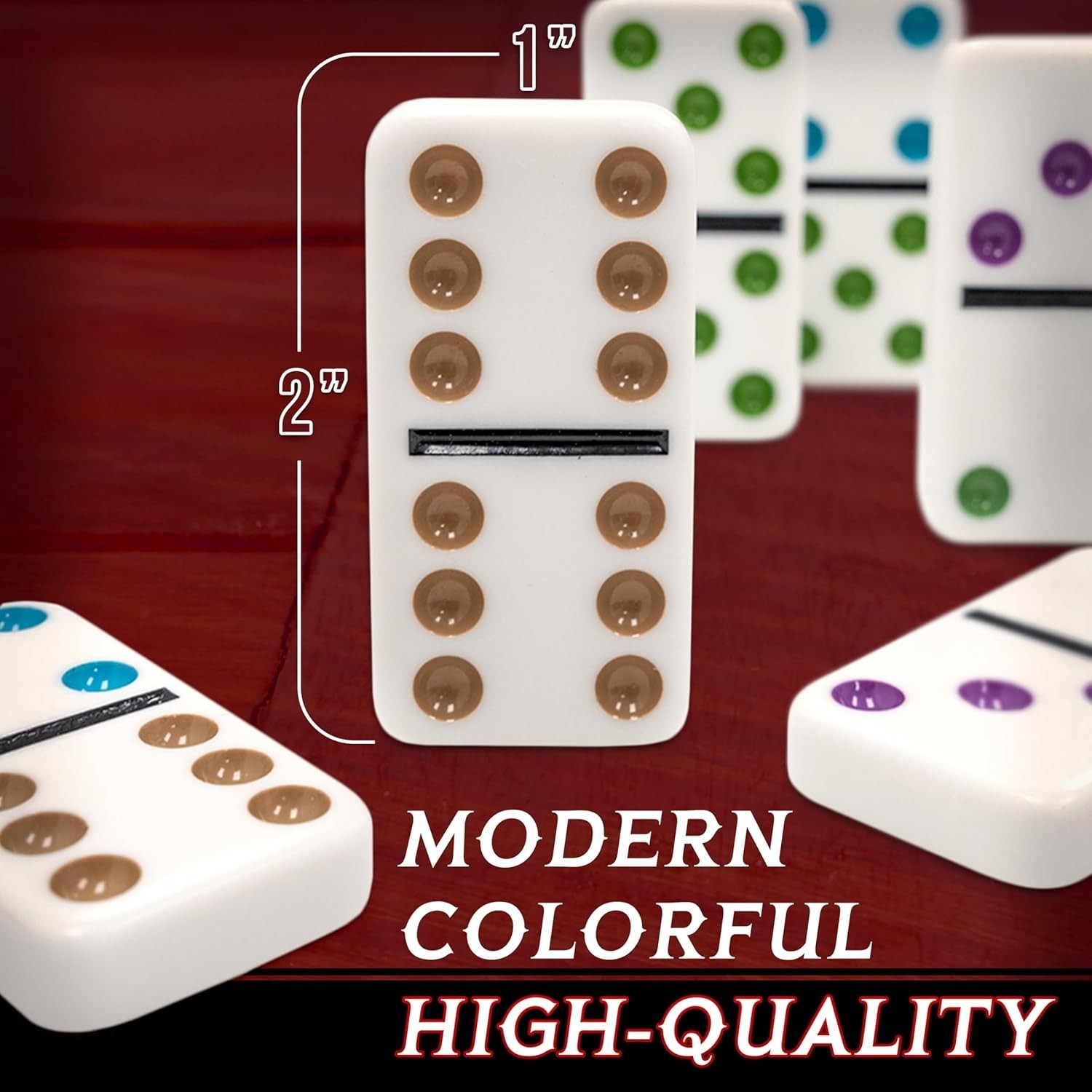 Mexican Train Domino Set in Wooden Collector Box from for 2 to 8 Players Ages…