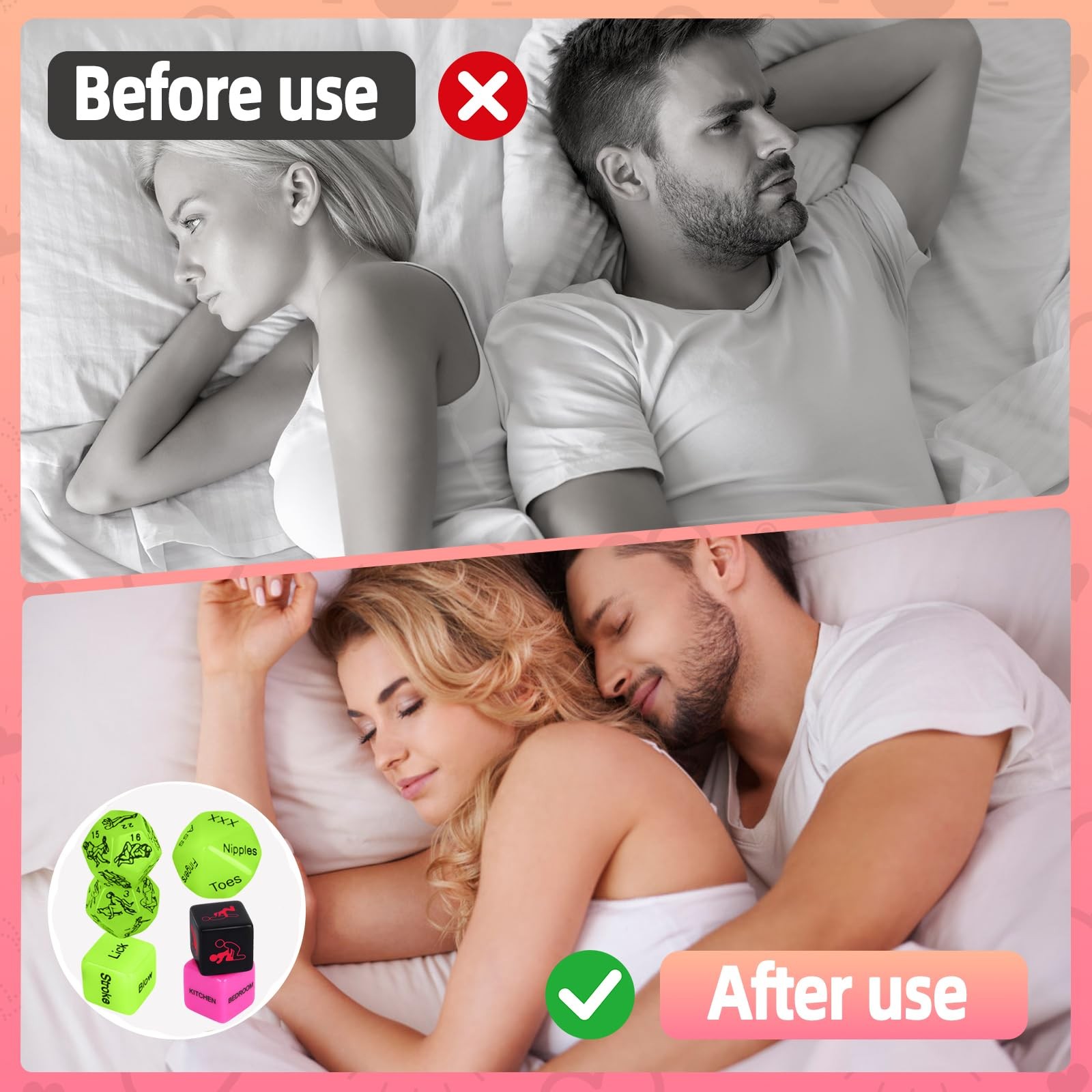 Date Night Sex Dice Couple Sex Games 6 PCS, Couples Decision Dice for Romanti…