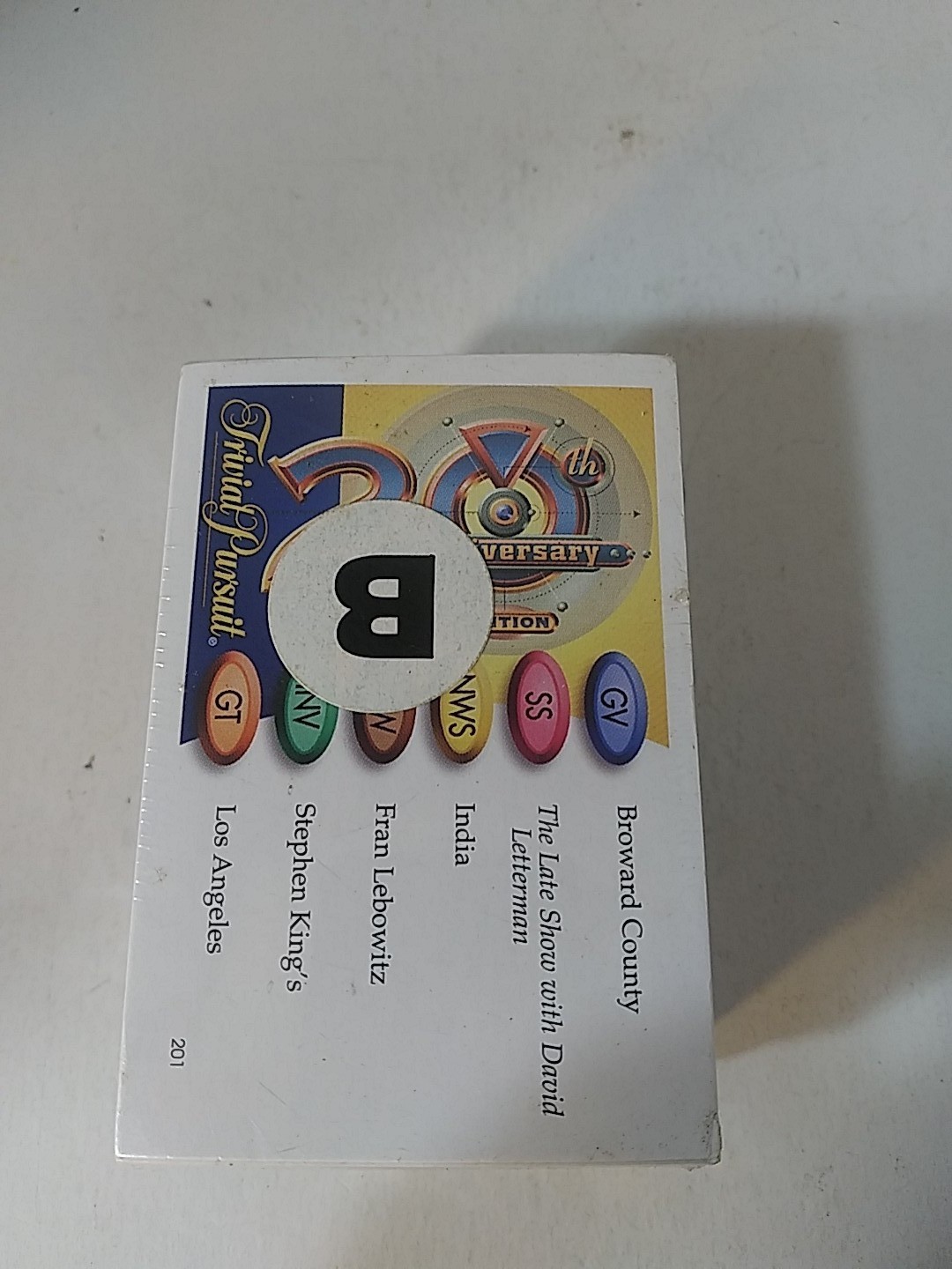 Trivial Pursuit 20th Anniversary Edition B Deck of 100 Trivia Replacement Cards