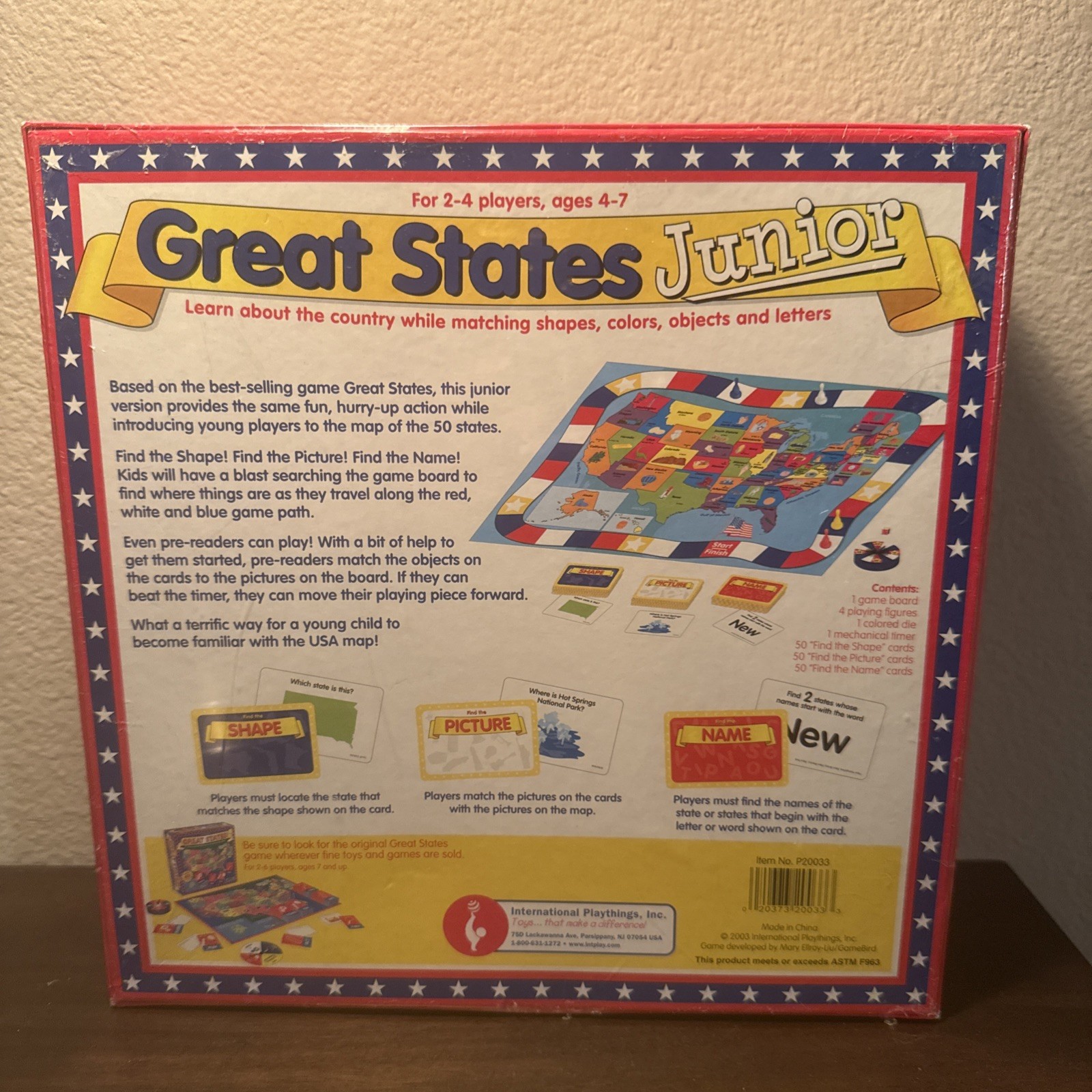2003 International Playthings Great States Junior Game BRAND NEW