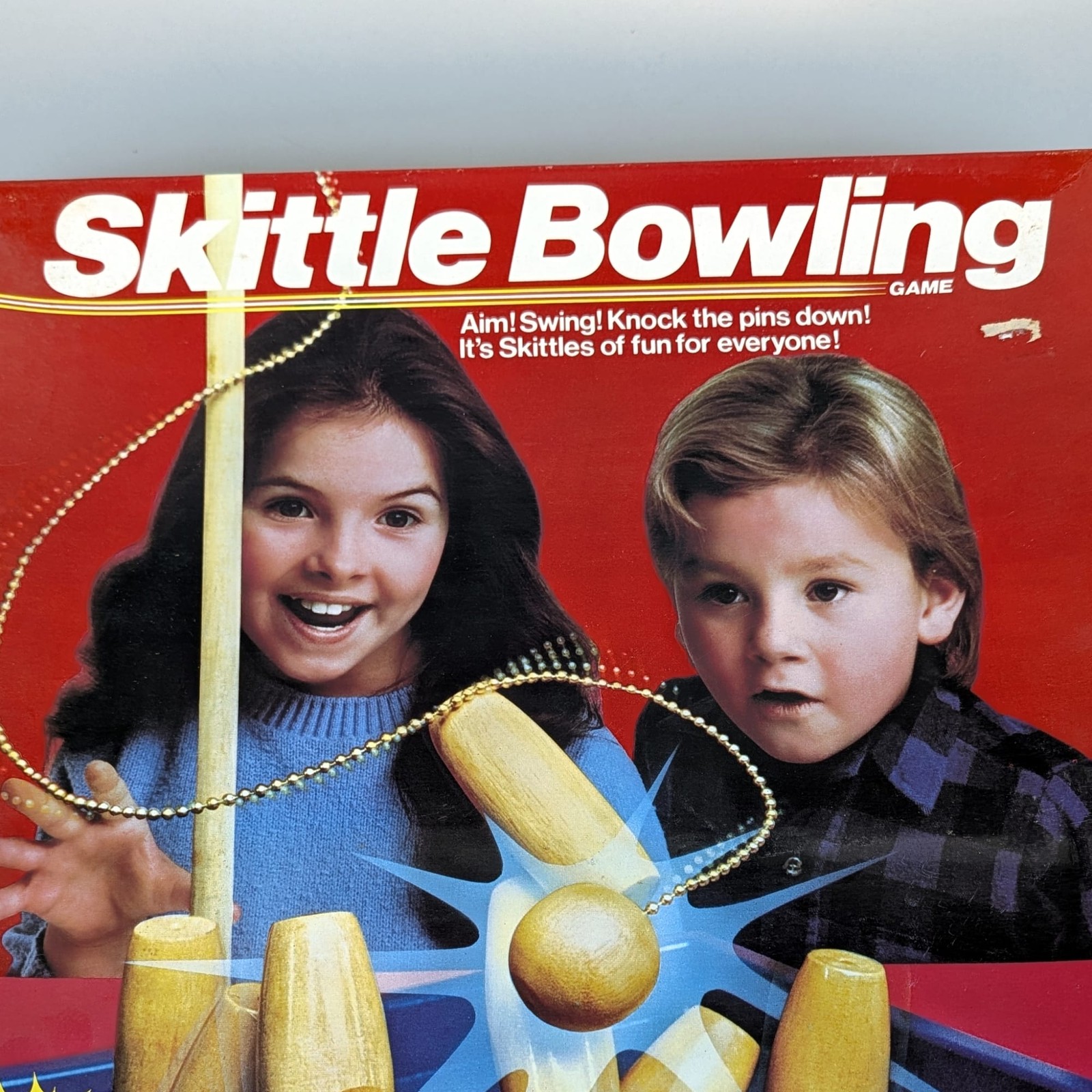 Pressman Skittle Bowling Game #44 Wooden Pins Complete Rules Score Vintage 1987
