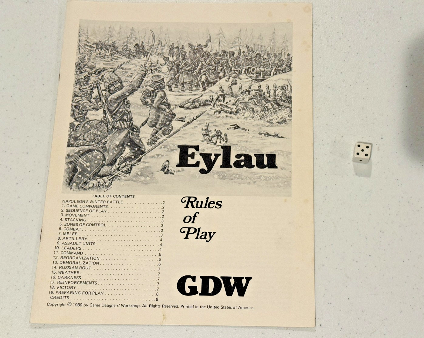 GDW Napoleonic Wargame Eylau 1980 COMPLETE