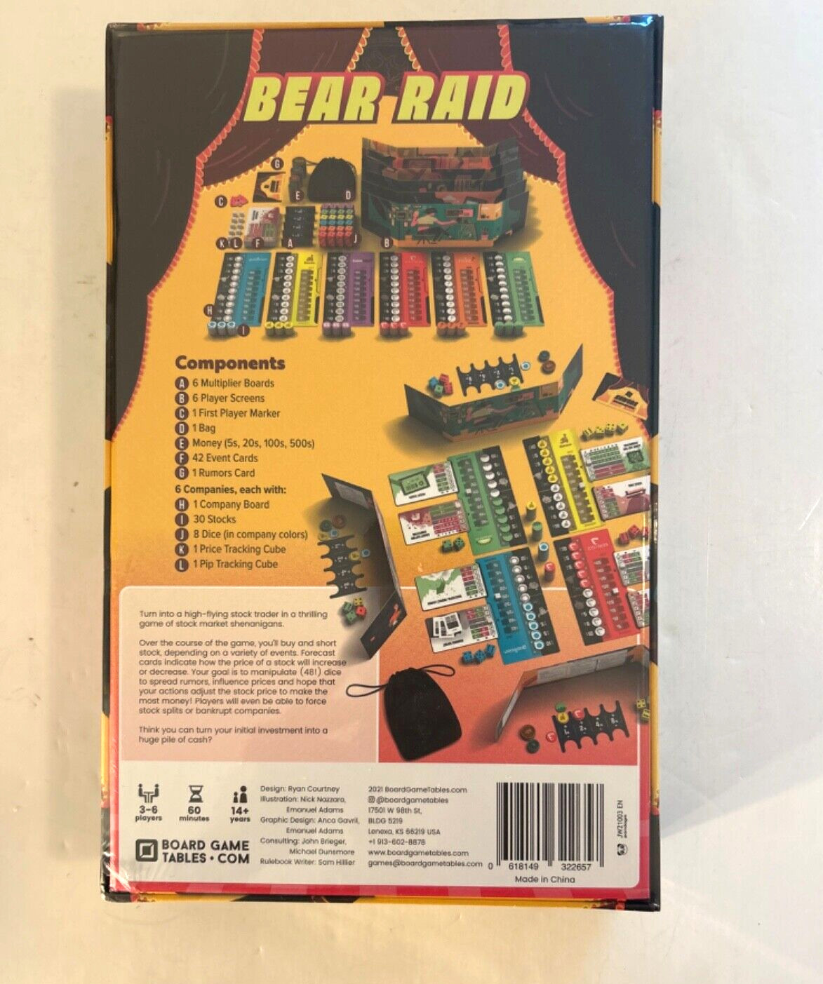 Board Game Tables Bear Raid 2021 Still Sealed