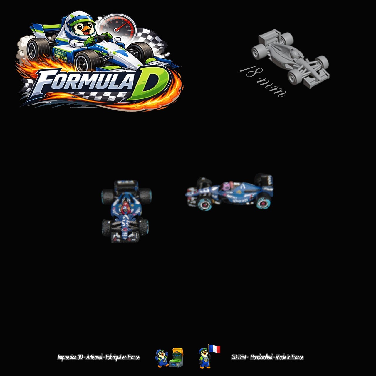 10 miniatures de Formule 1 – Formula D / Formule Dé (F1 18mm unpainted)
