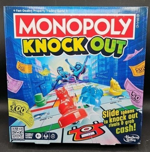 Monopoly Knock Out Board Game Sliding Tokens Family Game Fun For All Ages