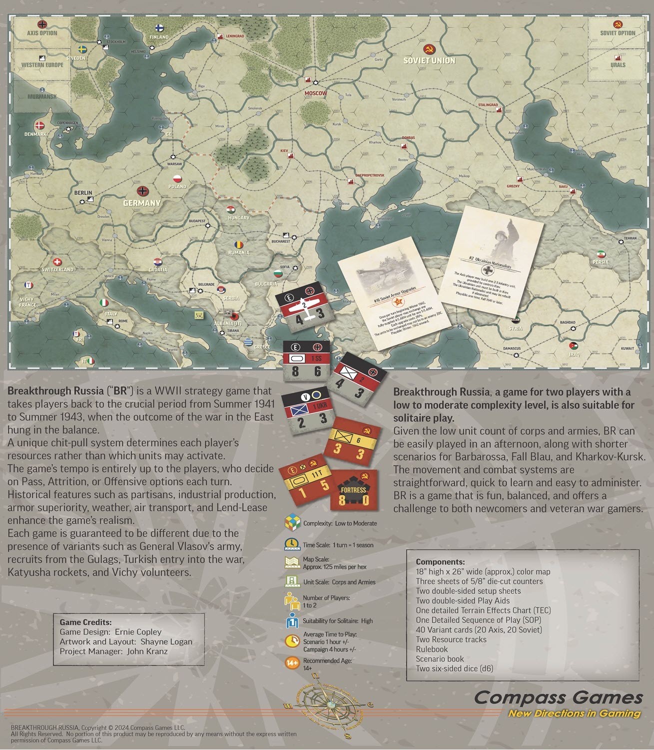 Compass Games Breakthrough Russia WWII East Front Factory Sealed Copy