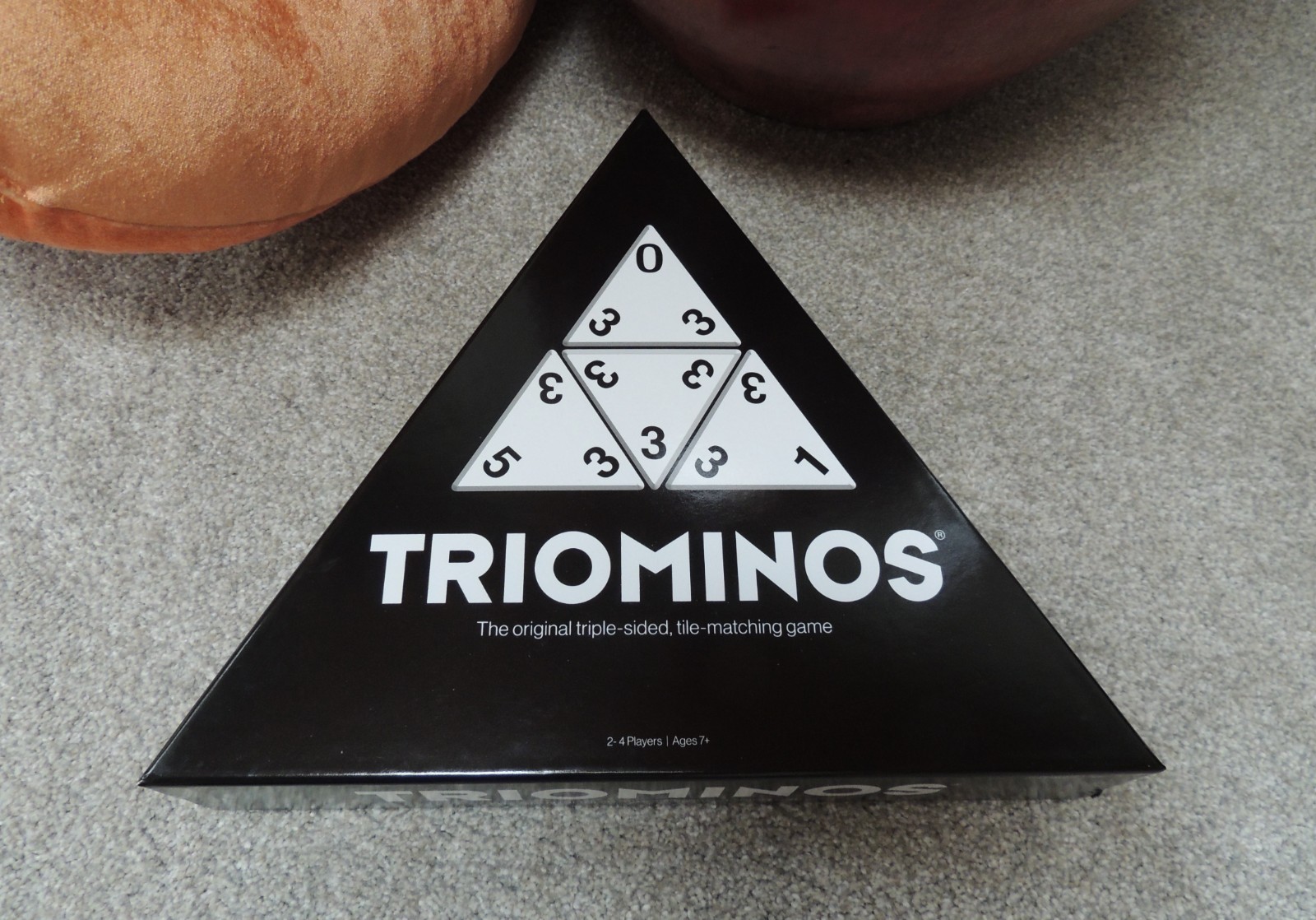 Triominos Original Triangular Tile Matching Game, 2-4 Players New w/Corner Ding