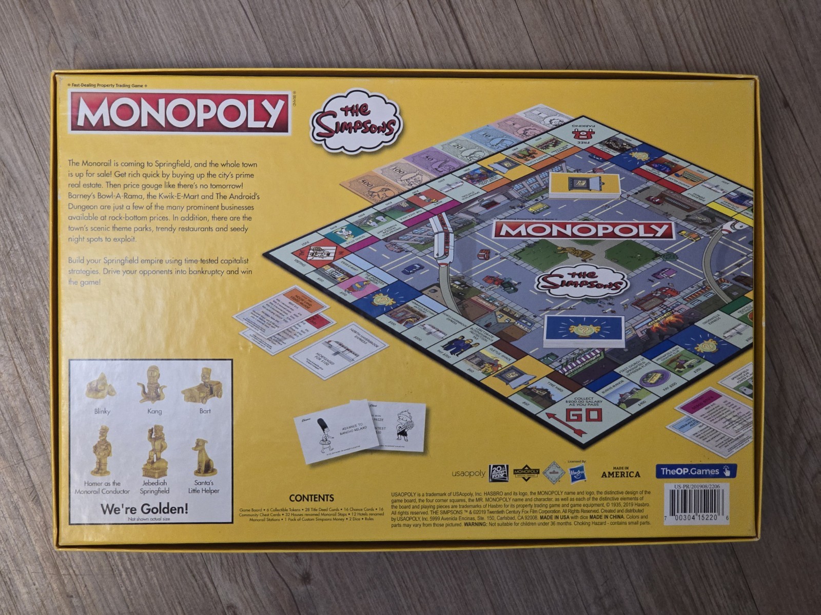 The SIMPSONS Monopoly “Welcome To Springfield” Board Game Nice Clean Complete