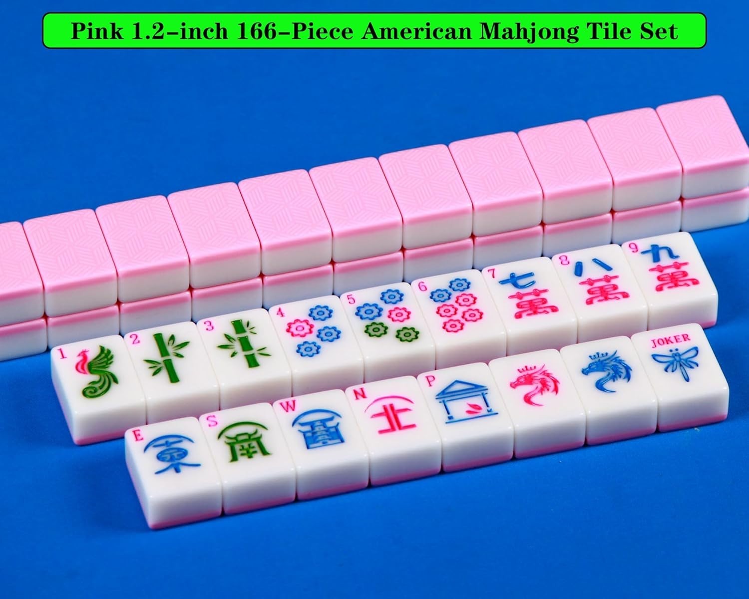 Pink Mahjong Tile Set 1.2 Inch American Mahjong Set 166 Mahjong Set