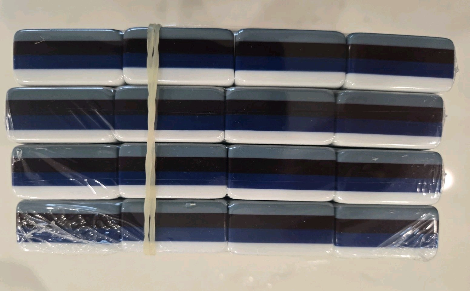 Luxury American Mahjong Set 160 Engraved Acrylic Tiles Gray&Blue. Fast Shipping