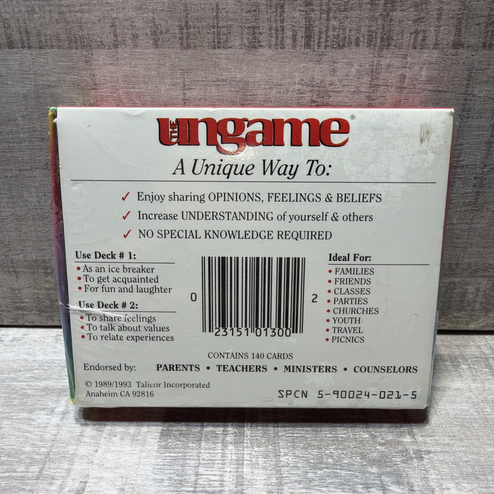 NEW Sealed 1993 The UNGAME Vintage Pocket Travel Size Fast Free Shipping