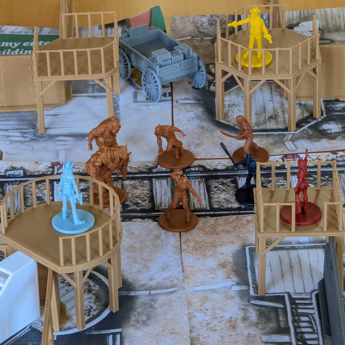 CMON Zombicide Undead or Alive Western Wall Terrain Set Wooden Rare