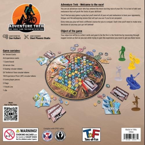 Board Game – NEW Strategy Board Game for 2-5 Players. Bike, Paddle, Trek, Cli…