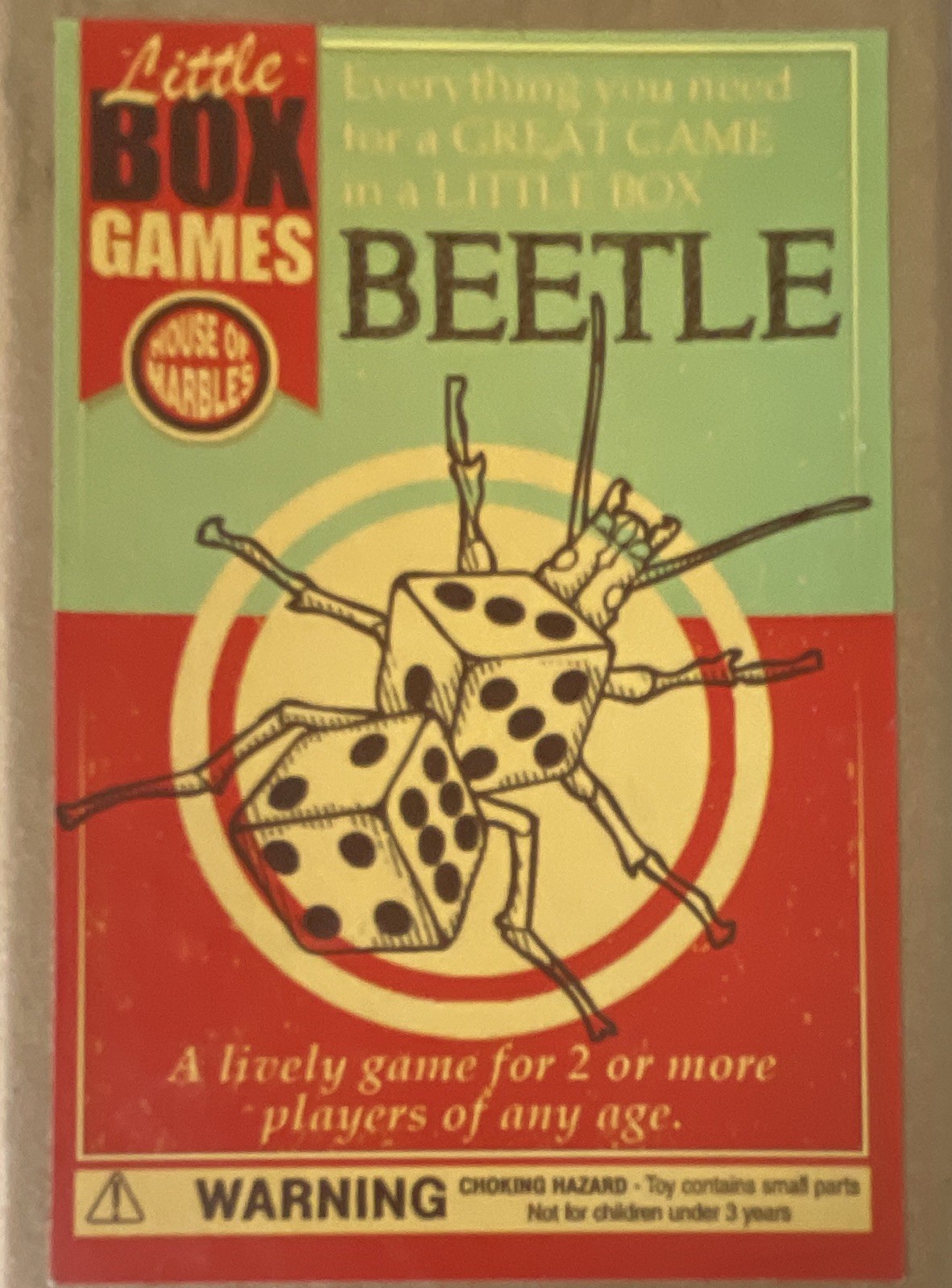 House of Marbles Beetle Little Box Games Dice Game 2+ Players Ages 3+