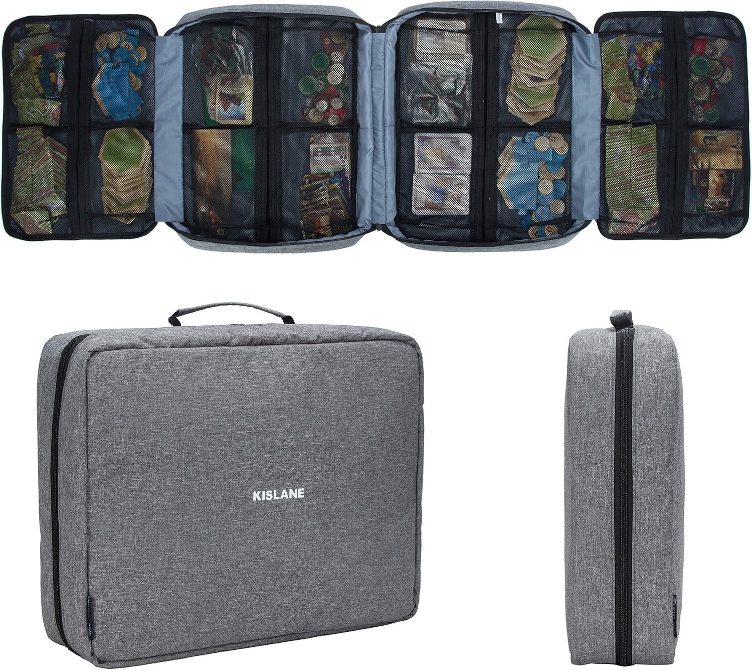 Expandable Board Game Carrying Case with 18 Pockets for Ultimate Organization