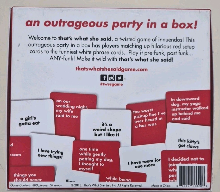 That’s What She Said – The Party Game of Twisted Innuendos