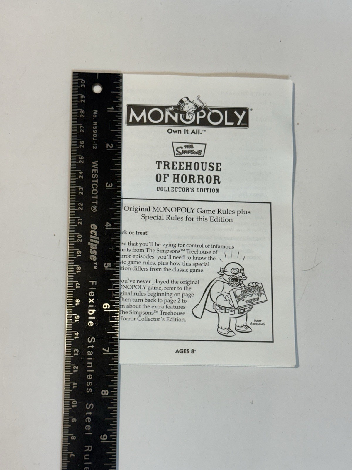 Monopoly The Simpsons Treehouse of Horror 2005 Replacement Game Instructions