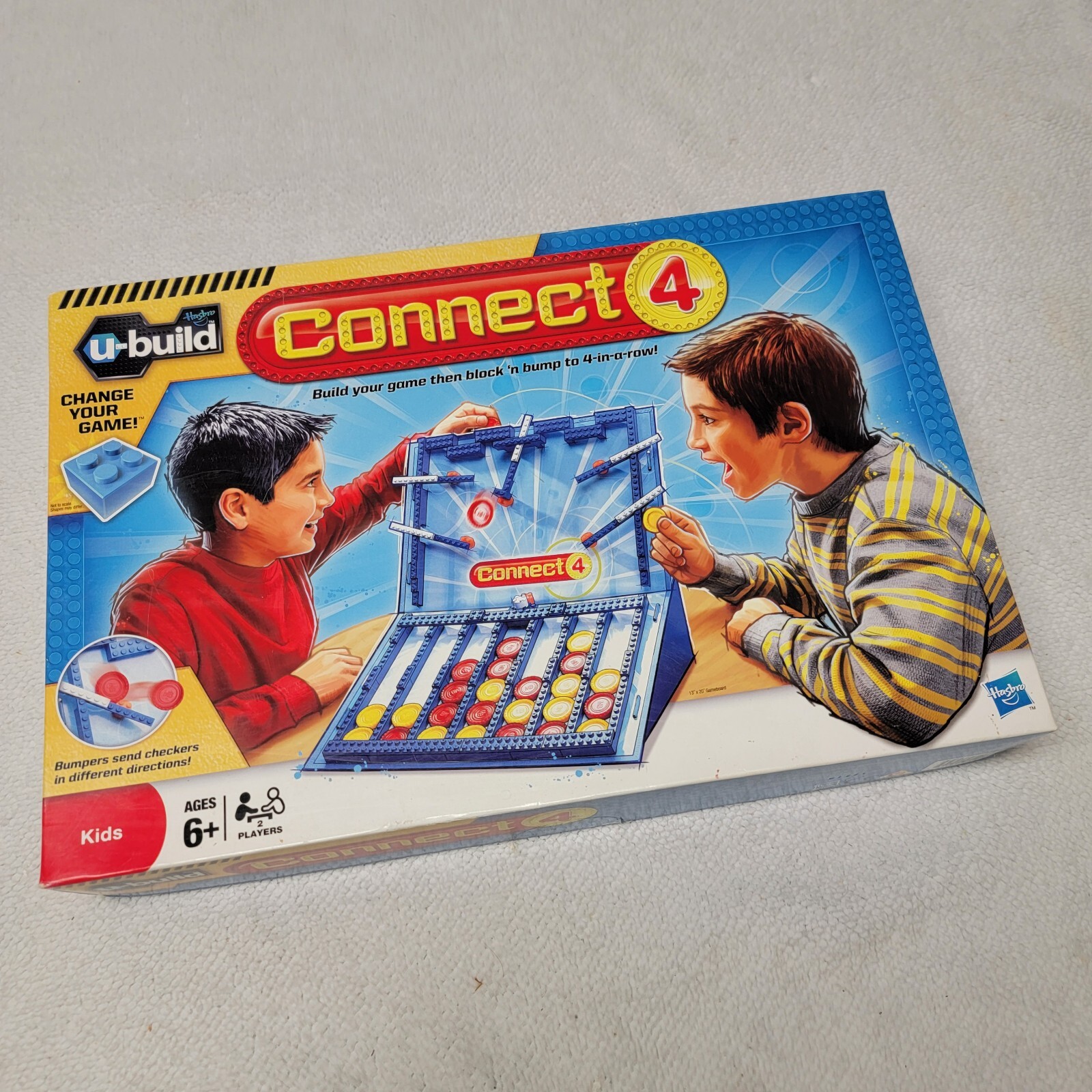 Connect 4 Checkers U Build System Strategy Game Bricks Block Bumpers 2010