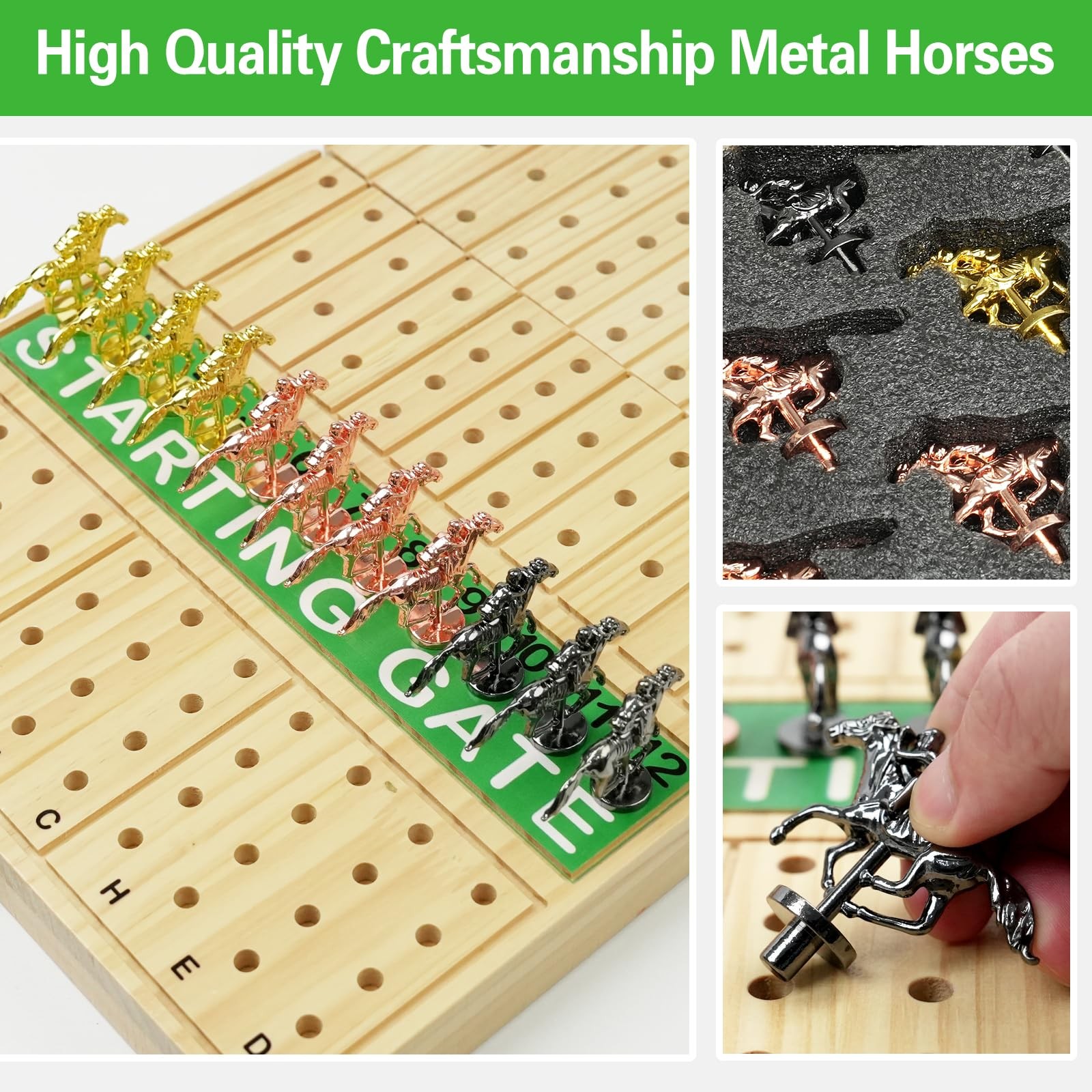 21 inches Horse Race Board Game Foldable Large Horse Racing Game for Adults w…