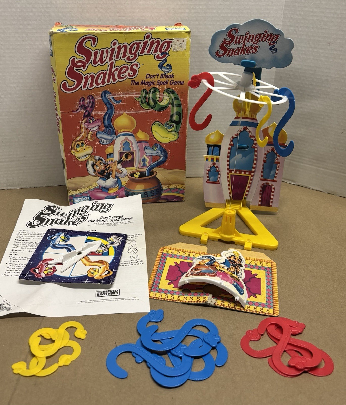 SWINGING SNAKES 1993 Vintage Parker Brothers Board Game COMPLETE