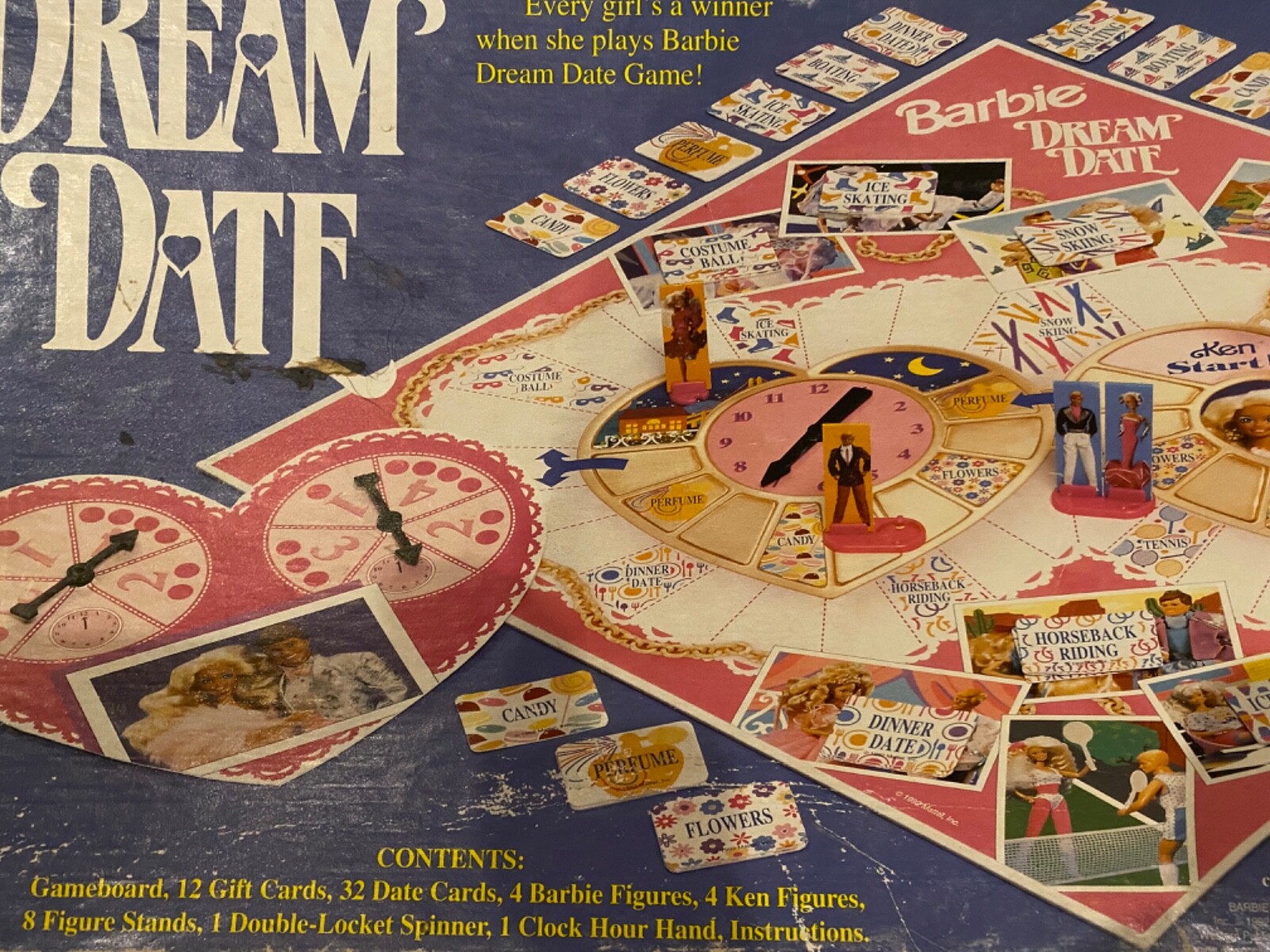 Vintage 1992 Barbie Dream Date Board Game Incomplete Play or Replacement Pieces