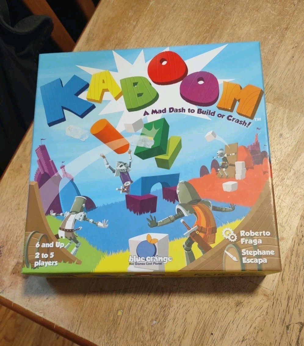 KABOOM Building Stacking Crashing Board Game 2013 Blue Orange Games