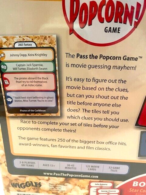 New! Pass the Popcorn Fast-Paced Movie Fun Game