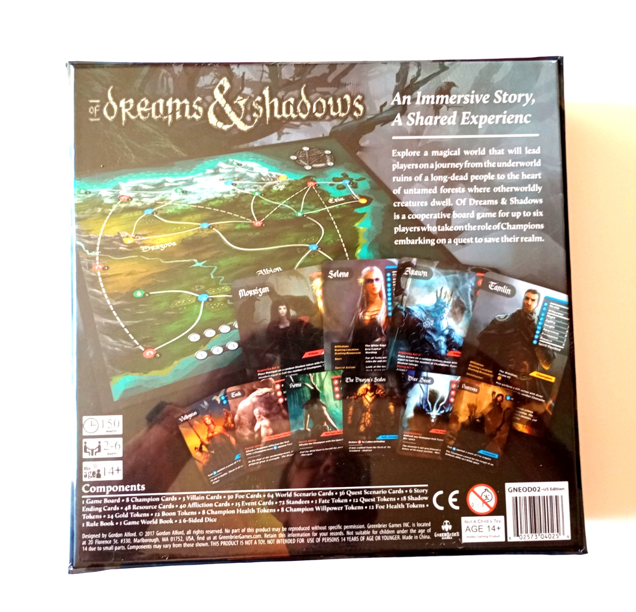 Greenbrier Games Of Dreams & Shadows Board Game Dark Fantasy Co-op New in Shrink