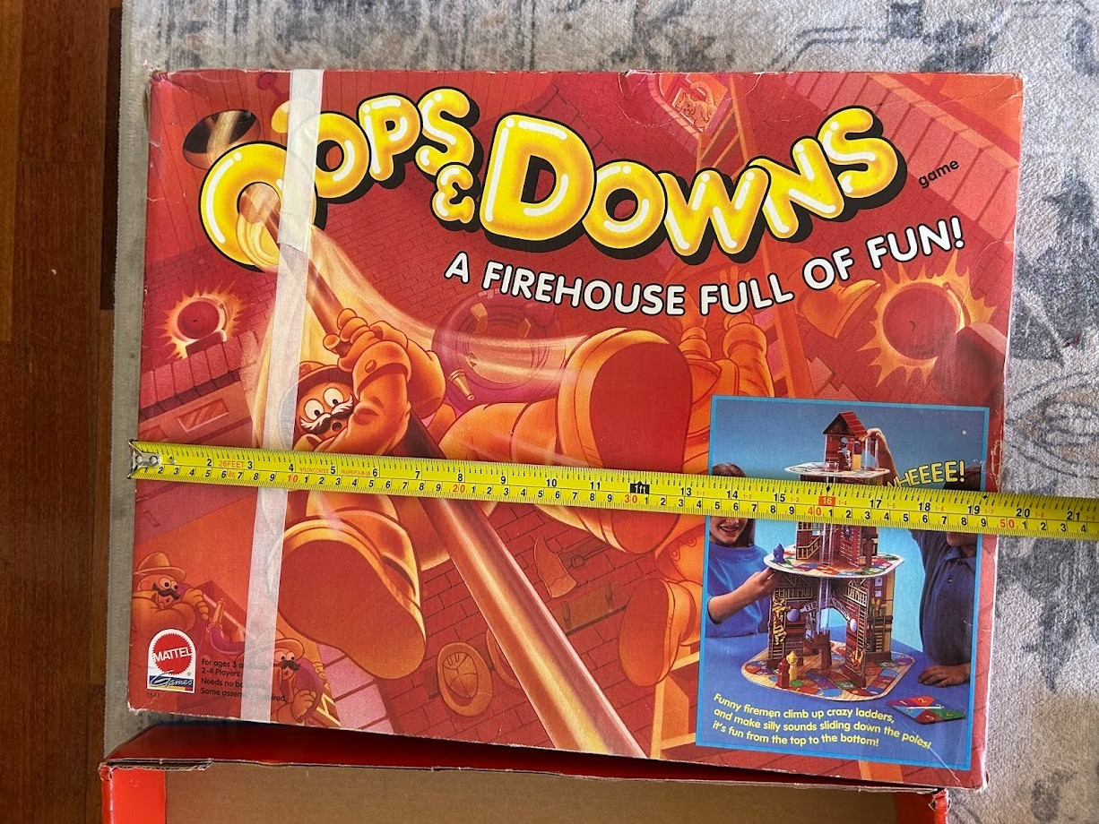 Oops & Downs Firehouse Full of Fun Board Game 1992 Mattel Missing 1 Piece (tube)