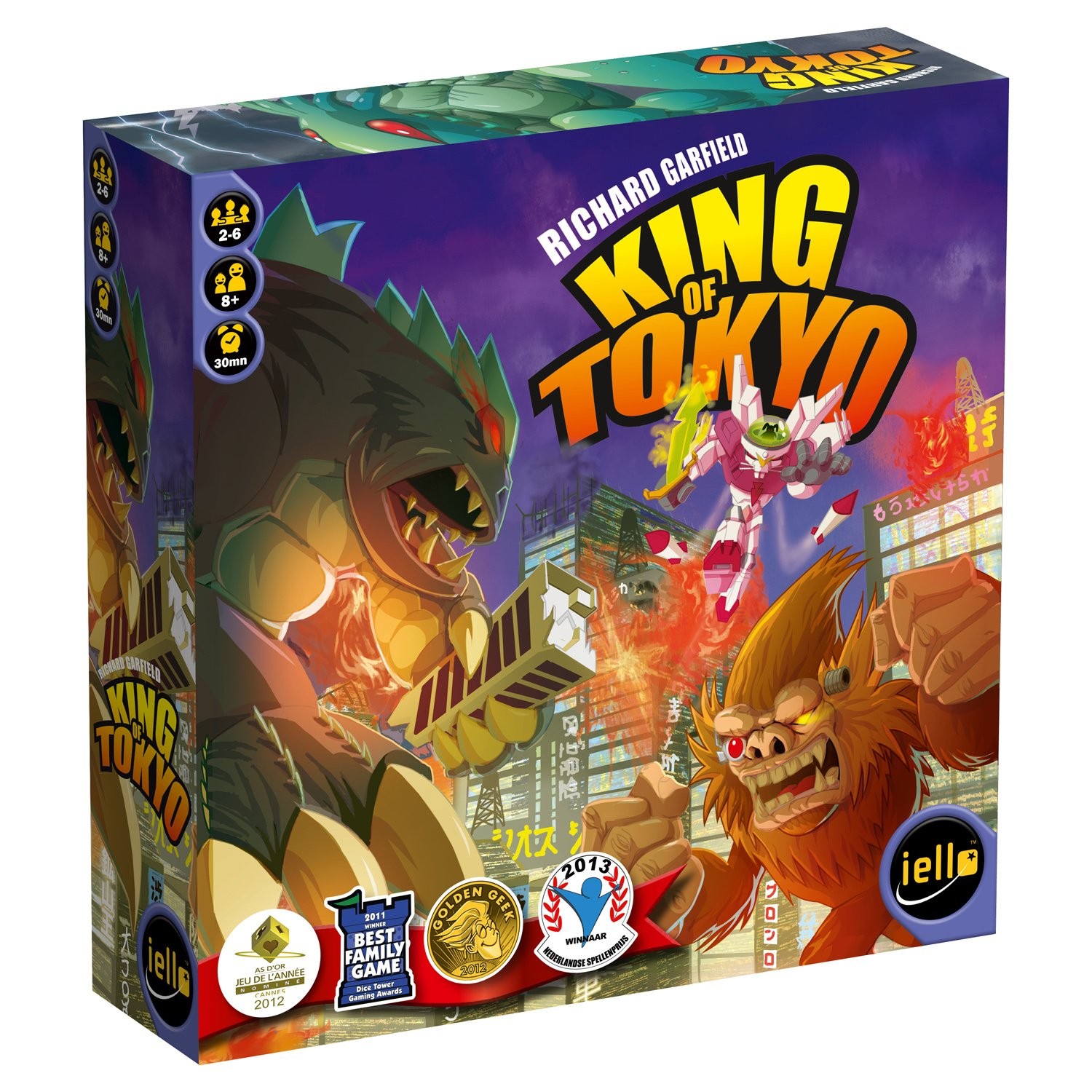 King of Tokyo Board Game (2nd Edition, 2012, IELLO, Missing 1 Plastic Stand)