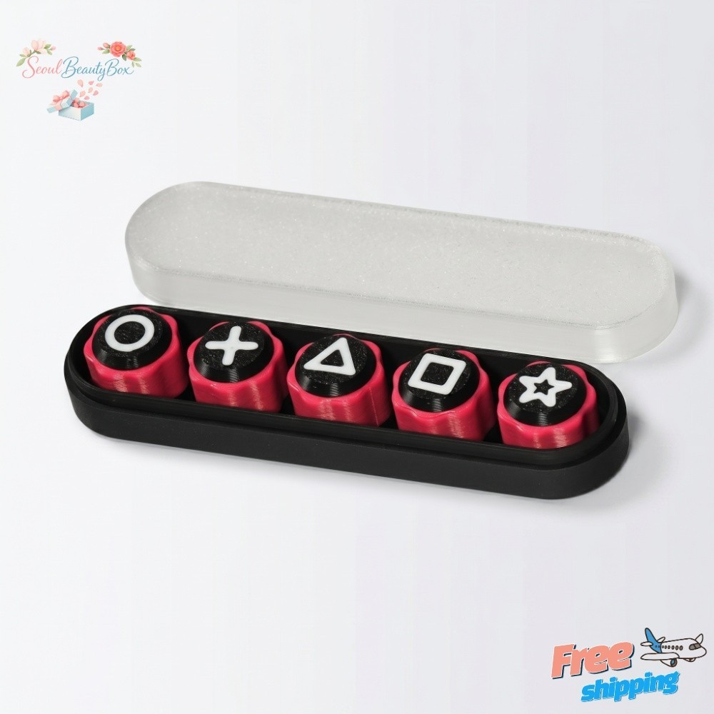 Korean Traditional Gonggi Game Set 5pcs Jacks Stone Toss Catch Magenta