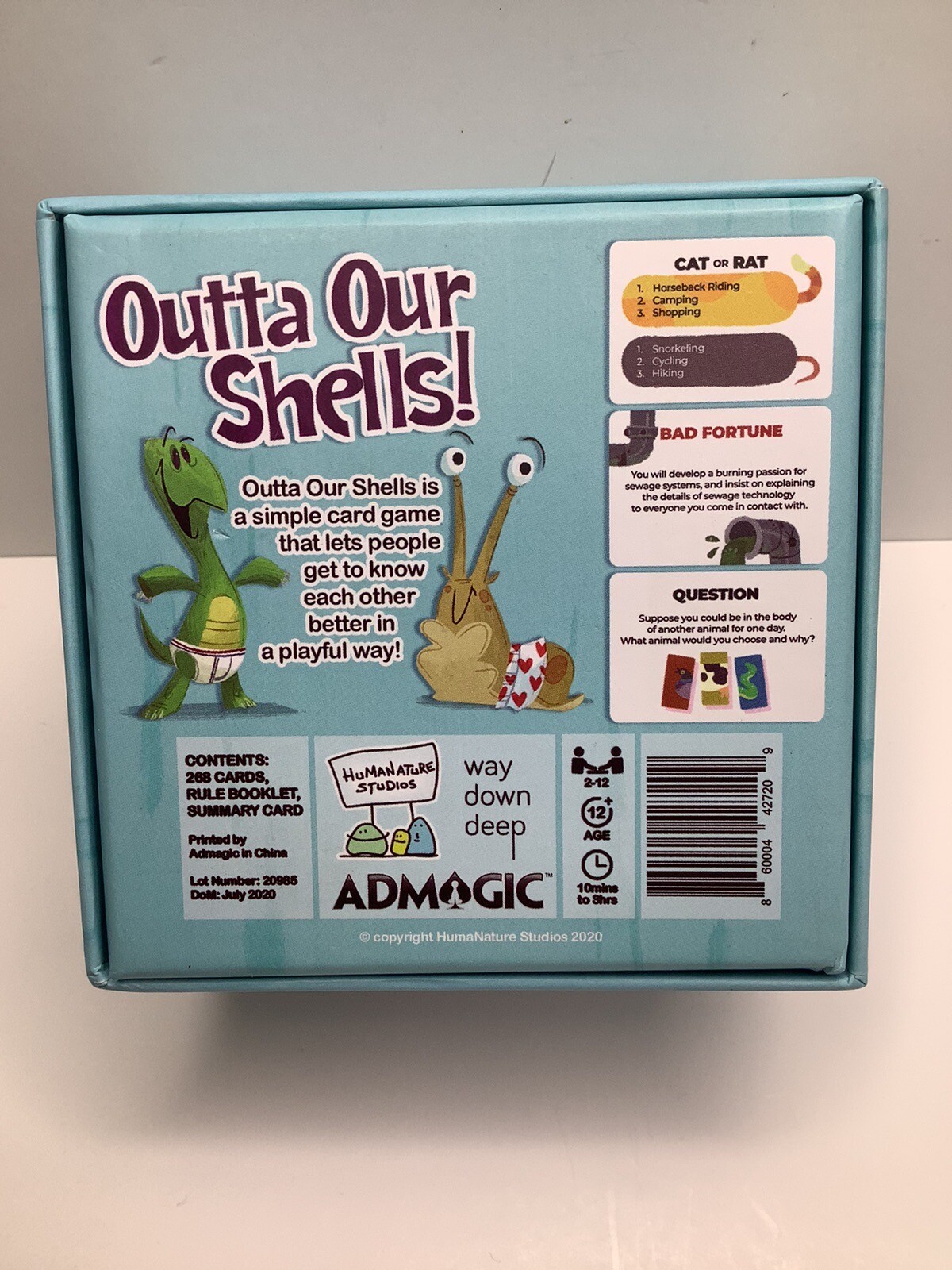Outta Our Shells! Kickstarter Card Game -Get To Know Each Other Better 268 Cards