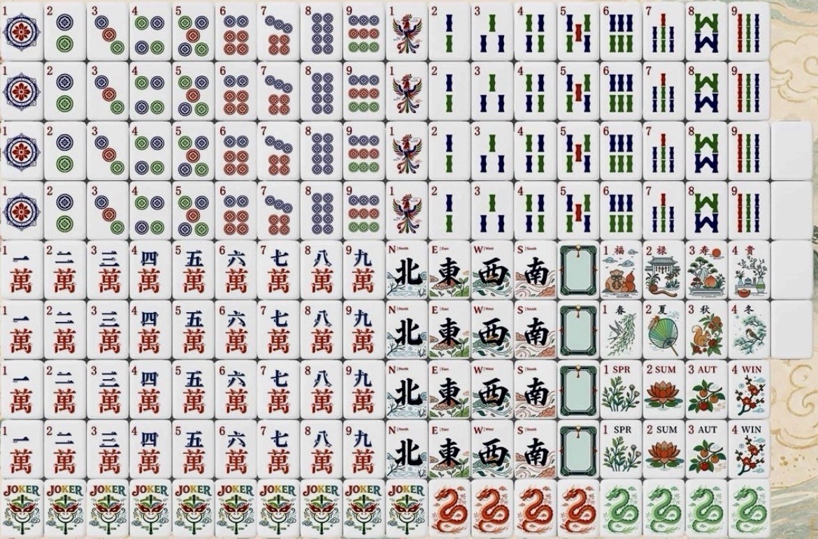 American Mahjong Set•160 Melamine Tiles •Racks •Storage Tote