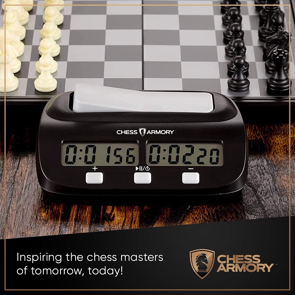 Digital Chess Clock Portable Timer with Tournament and Bonus Time Features
