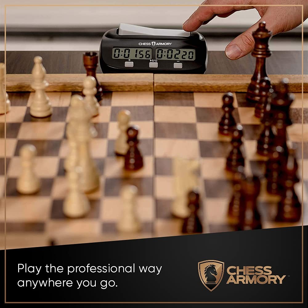 Digital Chess Clock Portable Timer with Tournament and Bonus Time Features