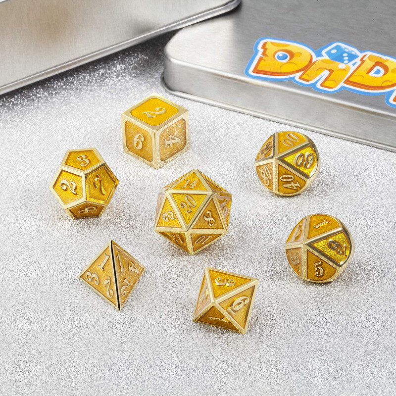 7pcs Polyhedral Metal Dice Sets For Role Playing Game RPG