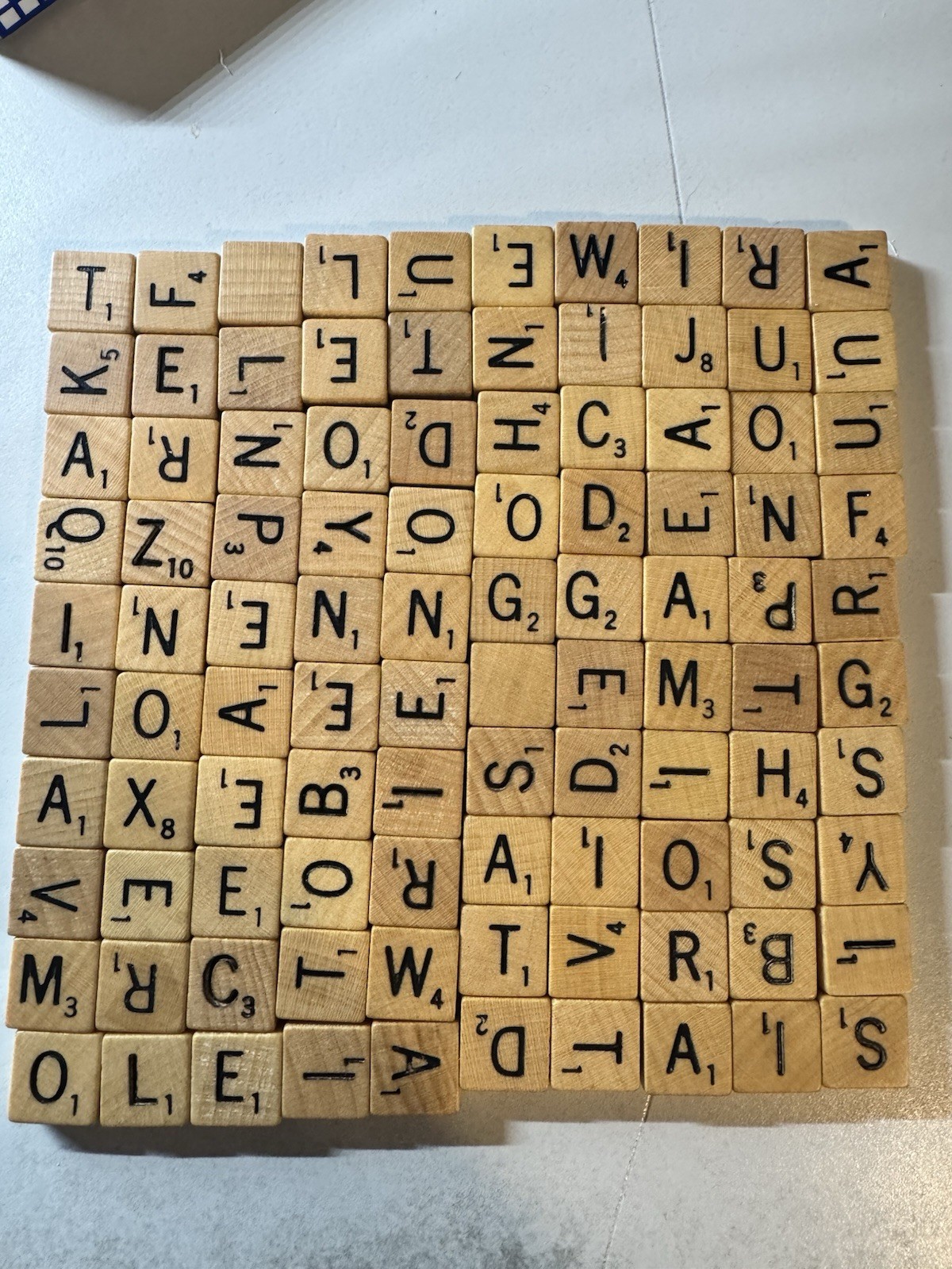 Vintage Scrabble Travel Game Magnetic 100 Tiles Complete Blue Case Set