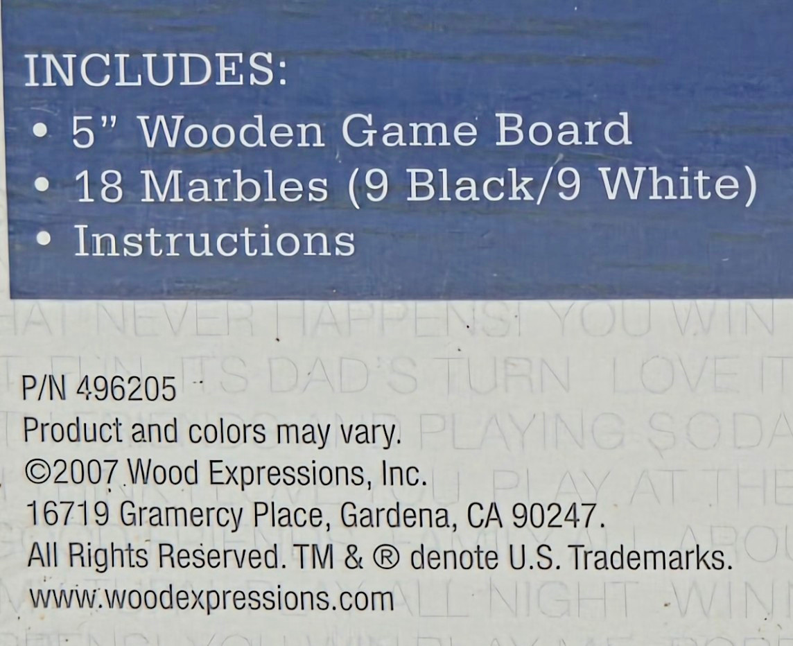 NEW Nine Men’s Morris Wooden Travel Game Set w/ Marbles WE Games ⚡FREE SHIP⚡