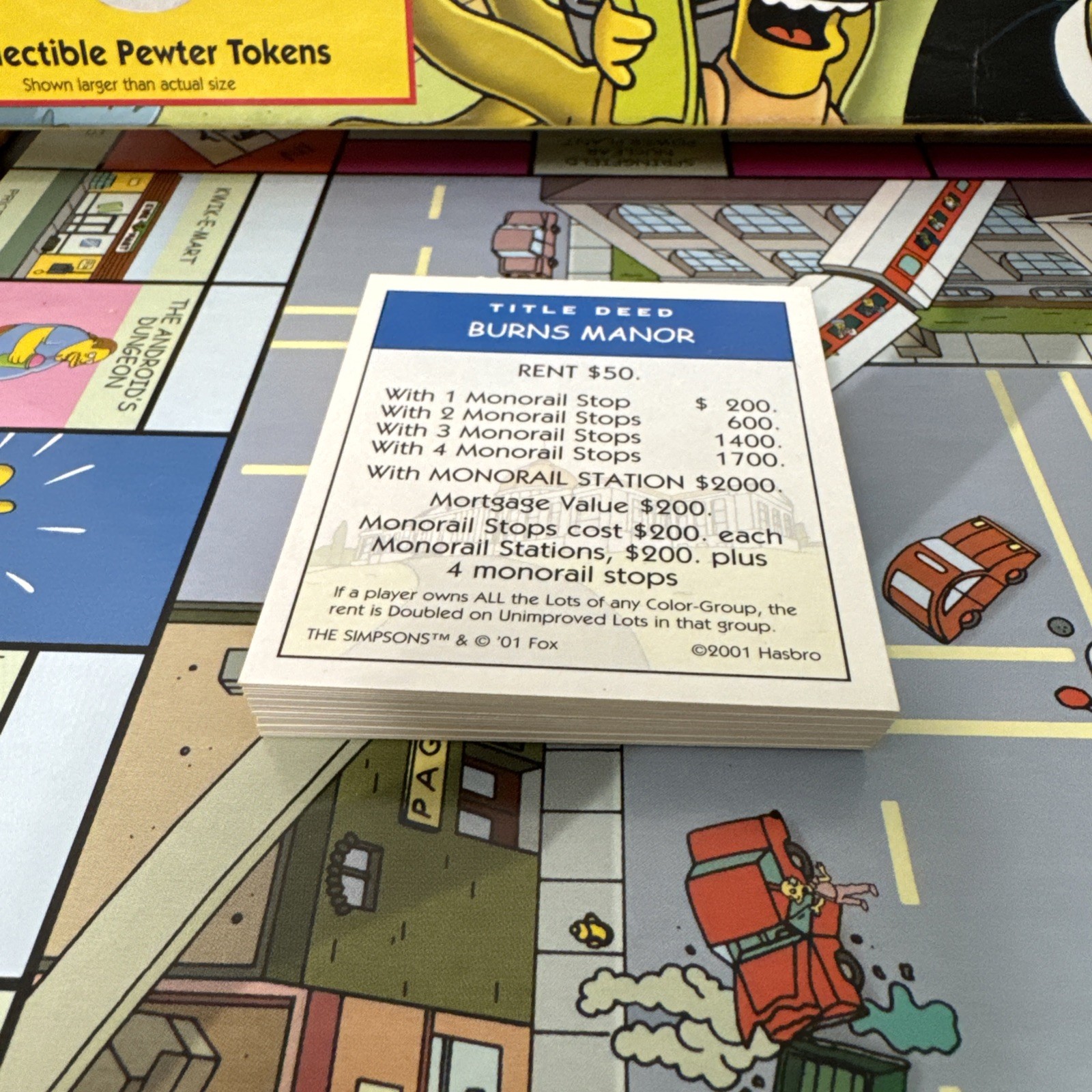 Monopoly The Simpsons Board Game 2001 Preowned Complete