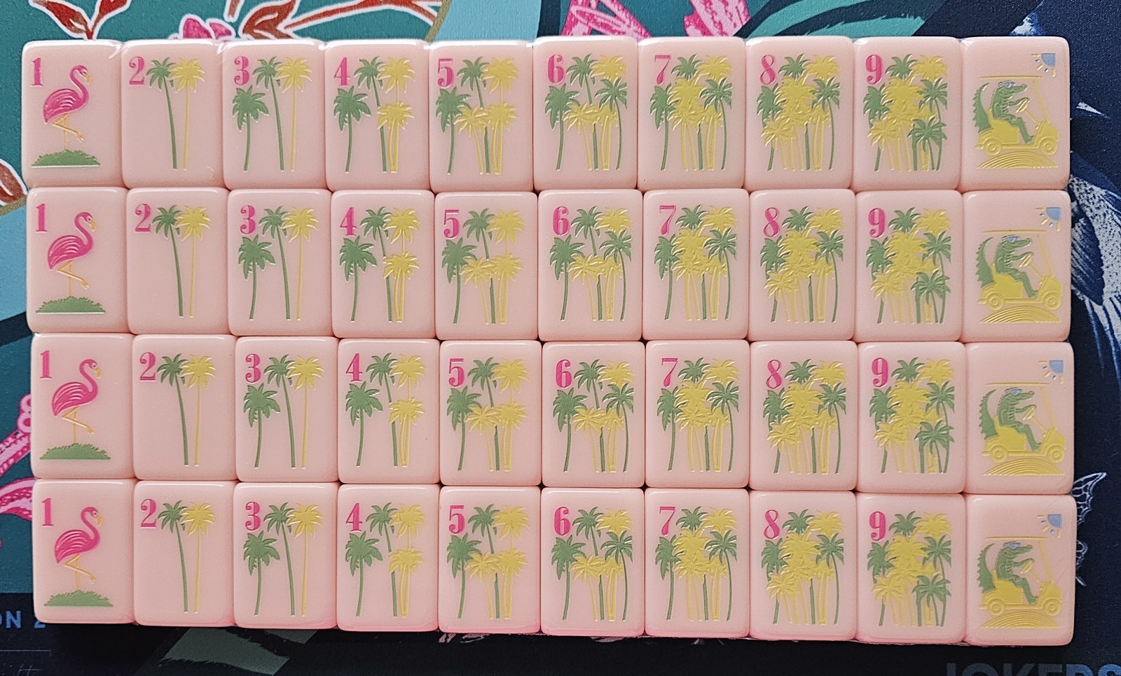 New Florida America Pink Mahjong Tile Set 160 Mah Jong Tiles