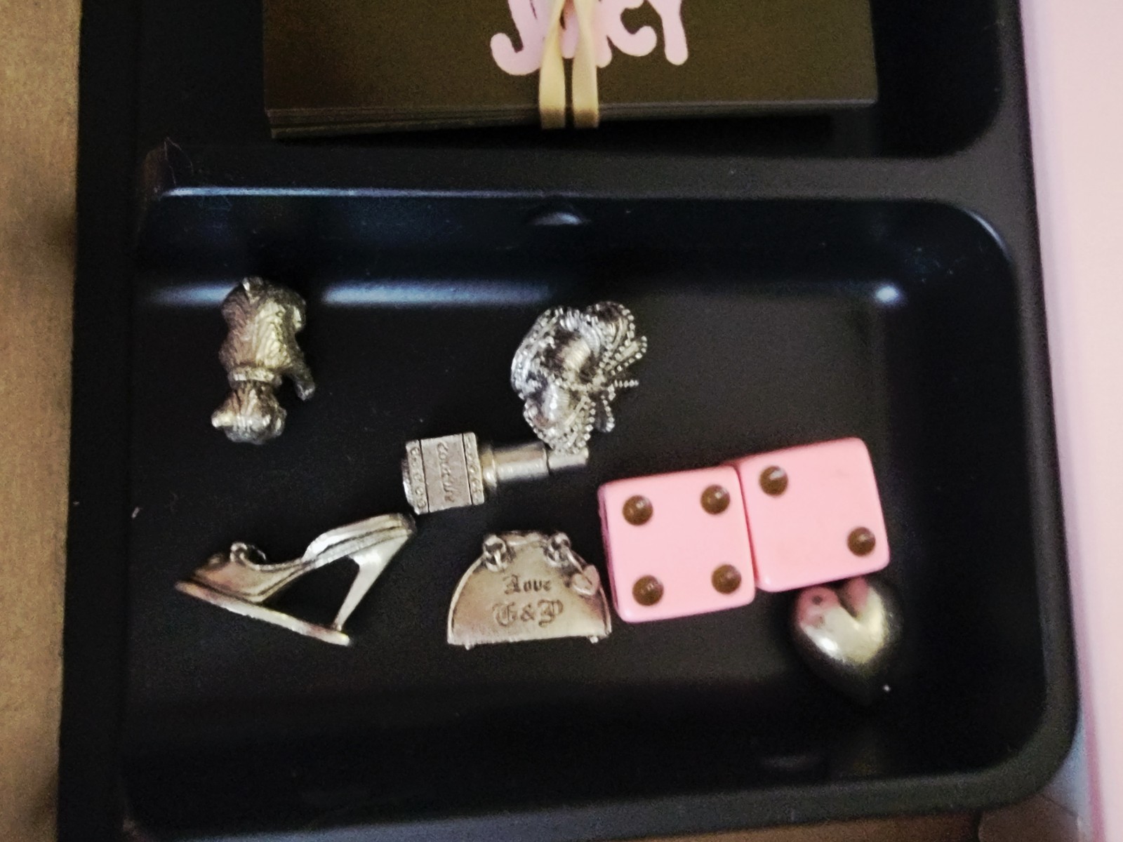 Monopoly Juicy Couture Edition Complete Board Game 2007 Luxury Tokens Hasbro EUC