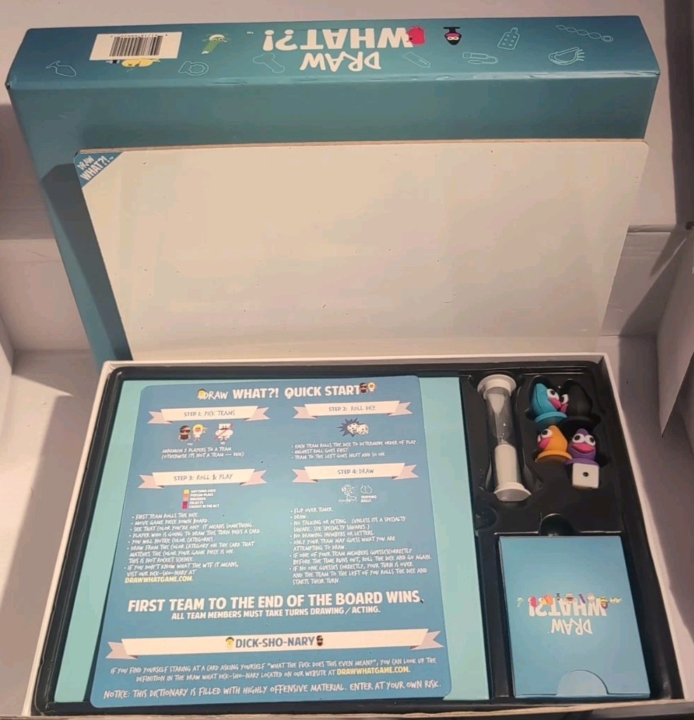 Draw What?! Adult Party Board Game ADULT CONTENT Humor RARE 2015 COMPLETE