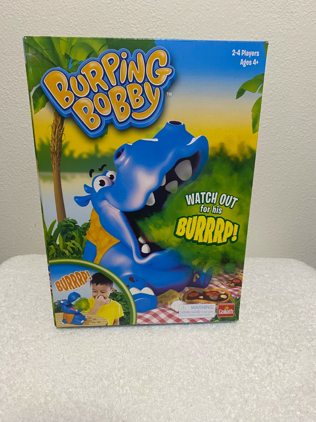 BURPING BOBBY (WATCH OUT FOR HIS BURRRP!) HIPPOPTAMUS GAME NIB, GOLIATH