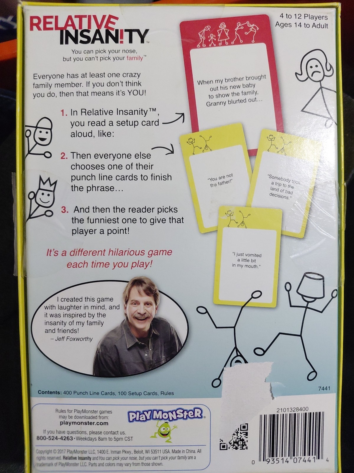 RELATIVE INSANITY Family Party Game Created by Jeff Foxworthy PLAYMONSTER