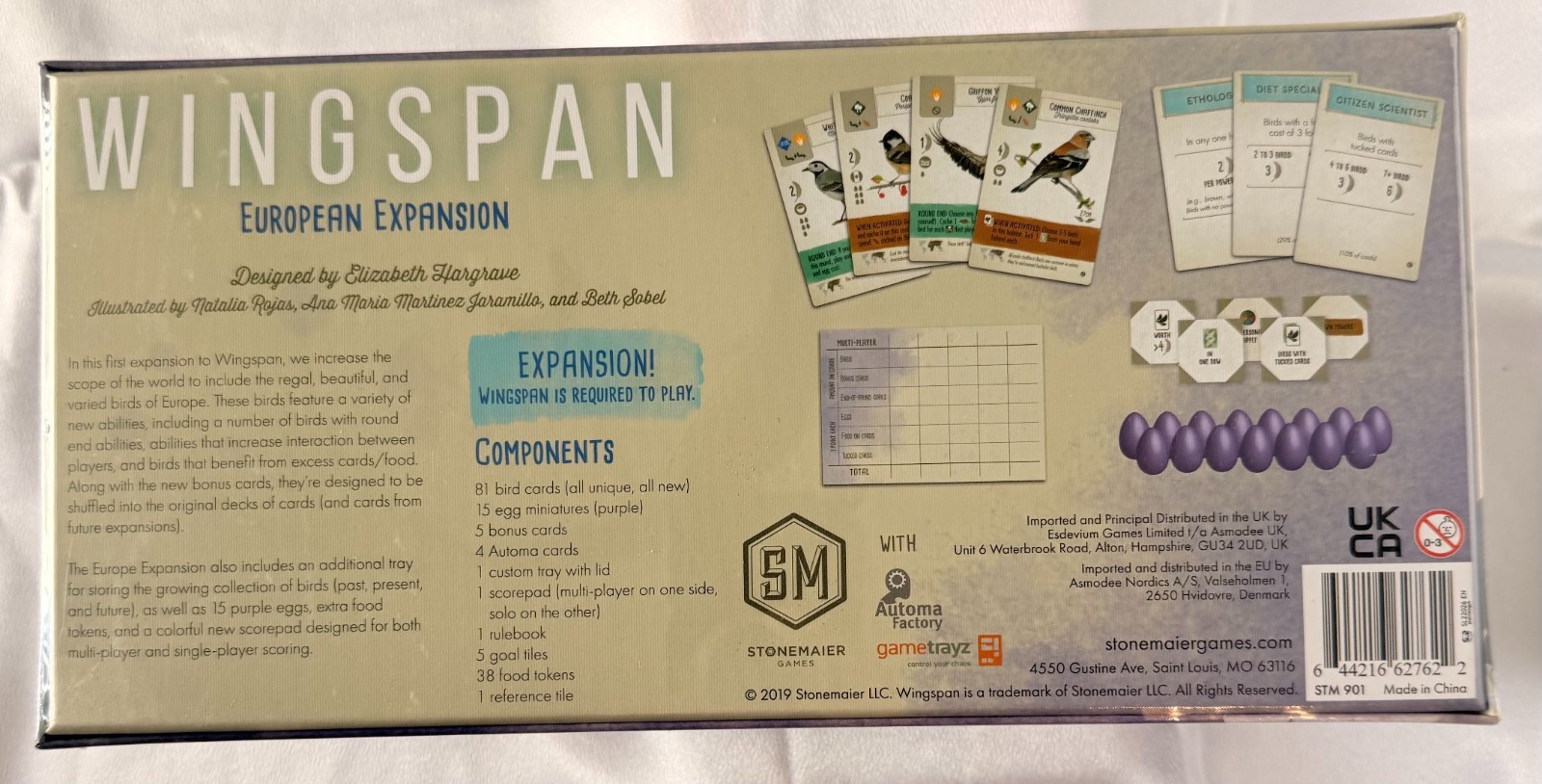Stonemaier Games: Wingspan European Expansion NEW Factory Sealed Board Game