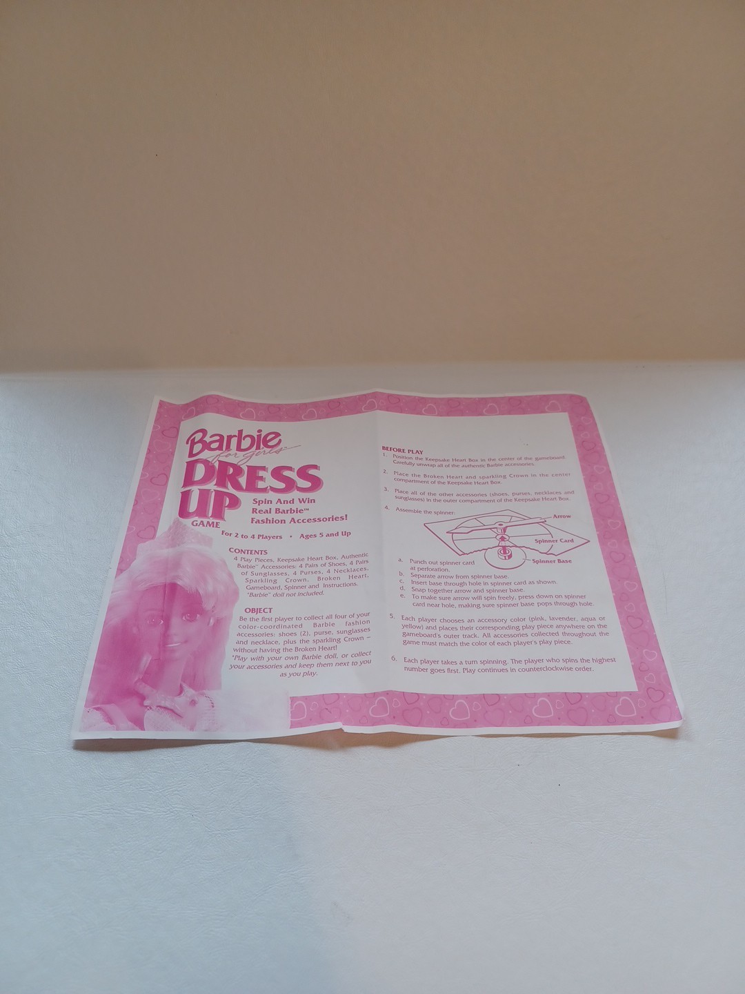 1993 Barbie Dress Up Board Game By Golden. 99% Complete Missing 1 Pink Shoe.