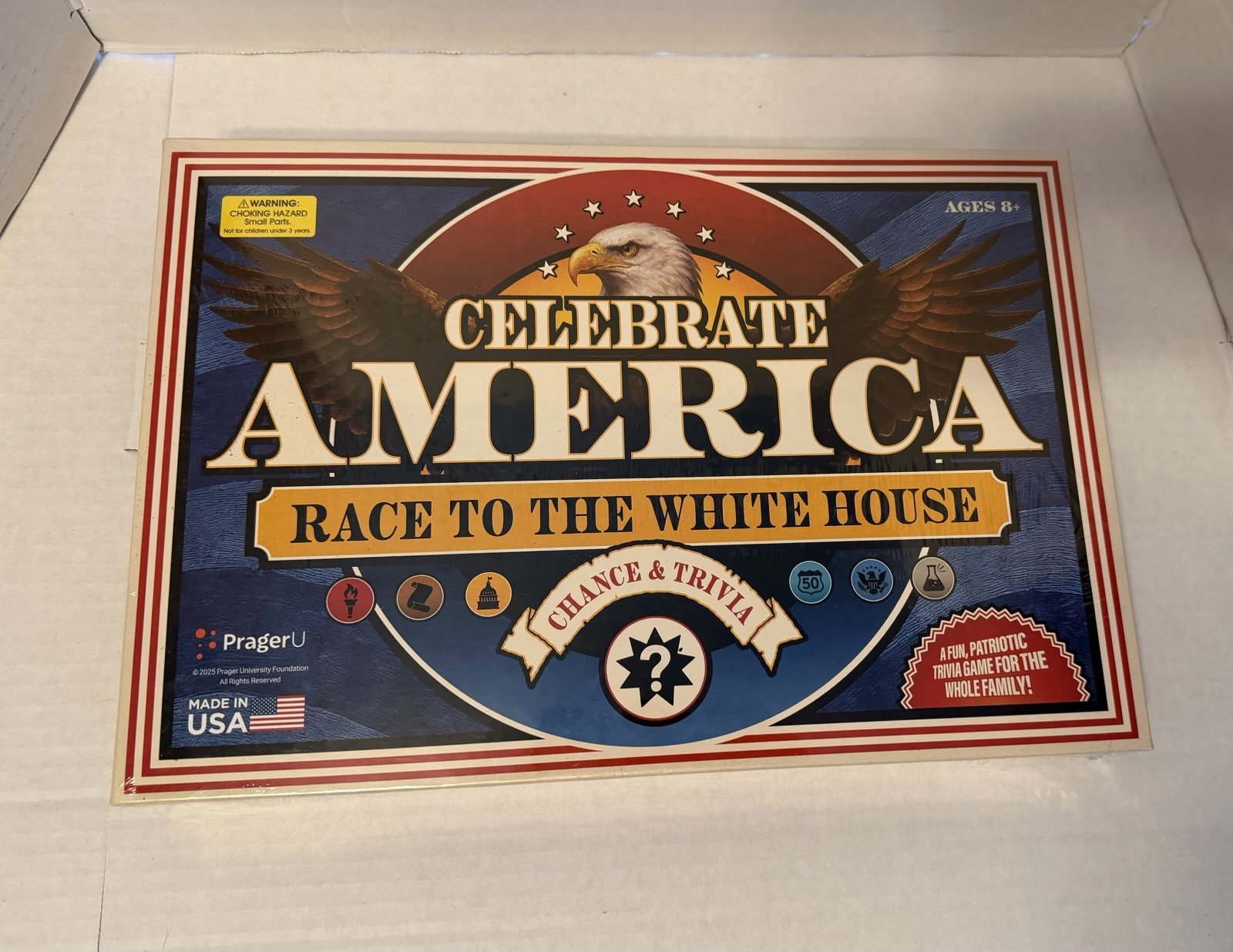 Celebrate America Race to the White House Board Game USA Chance Trivia Sealed